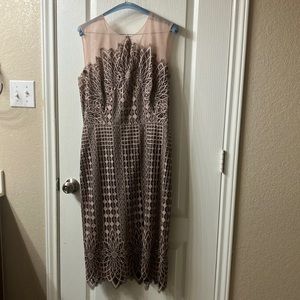 Price drop!!                     Blush midi sleeveless lace dress BCBG Maxazaria